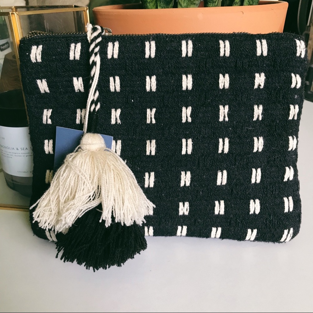 Black and white makeup bag/clutch NEW WITH TAG
